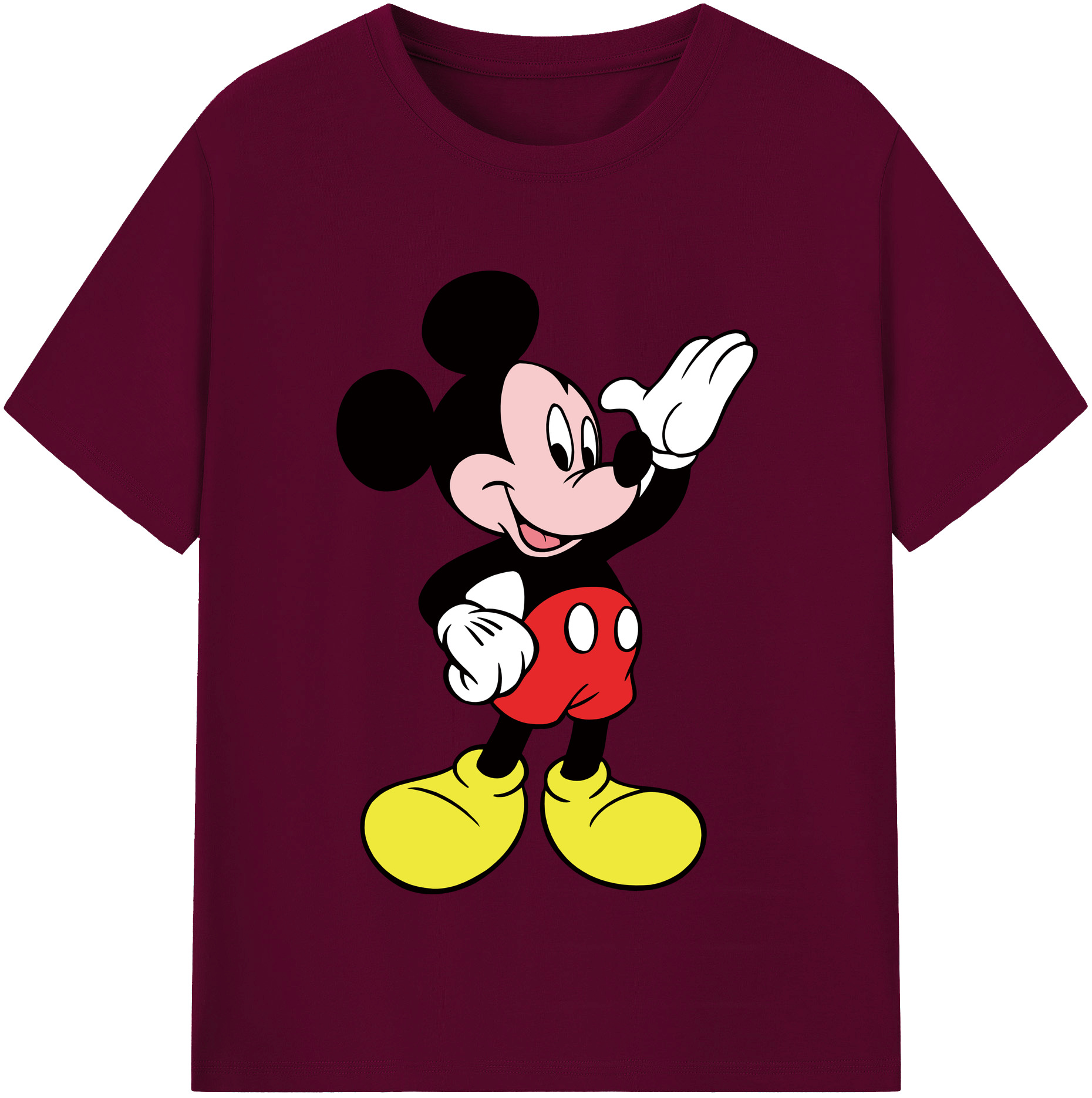 （画像用） ミッキーマウス Mickey Mouse レディースカジュアルプリントTシャツ（綿100％）